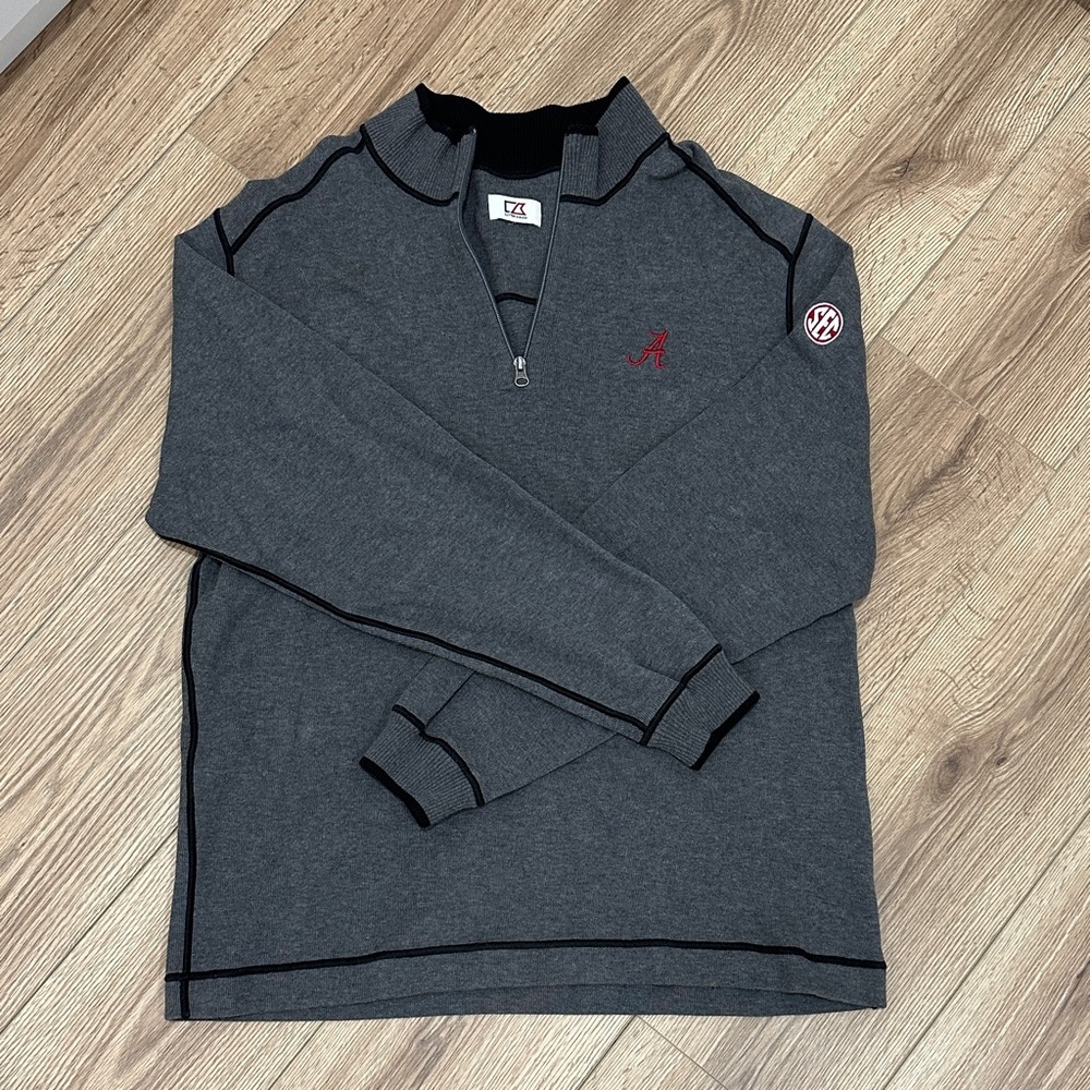 Men's Alabama Charcoal Quarter-Zip Sweater 🏈